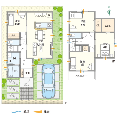 ゆらとぴあ　町楠葉B・C号地モデルプラン