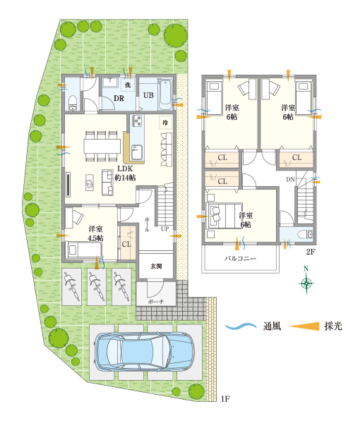 ゆらとぴあ　町楠葉D号地モデルプラン