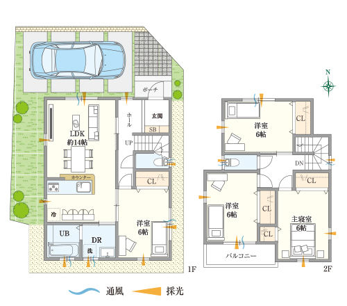 ゆらとぴあ　町楠葉F号地モデルプラン