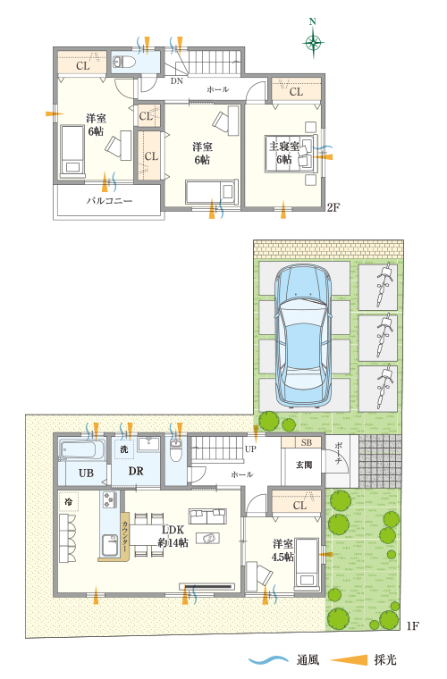 ゆらとぴあ　町楠葉G号地モデルプラン